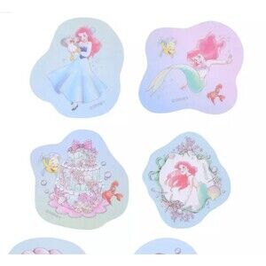 Disney Little Mermaid Ariel Kawaii Watercolor Pastel 42 Stickers Japan New Seal
